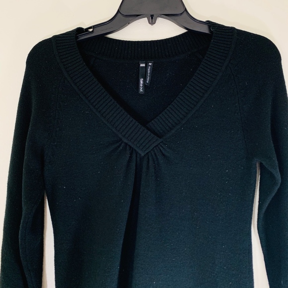 Black Take Out V-Neck Sweater; M - Picture 2 of 6